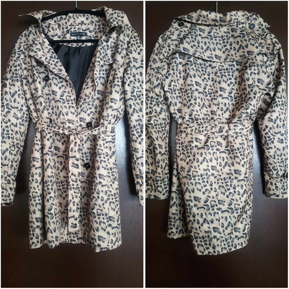 Saks Fifth Avenue Leopard Packable Raincoat